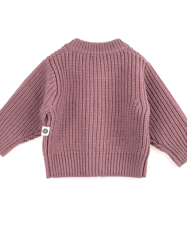 Gestrickter Woll-Baby-Cardigan – Merinowolle – Haze