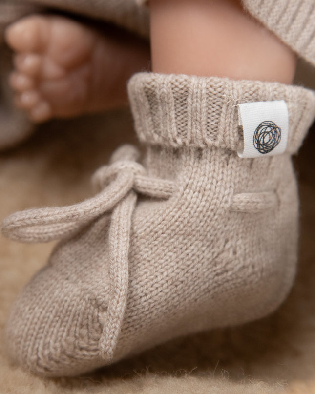 Woll-Babysocken / Neugeborenensocken - Merinowolle - Knoblauch