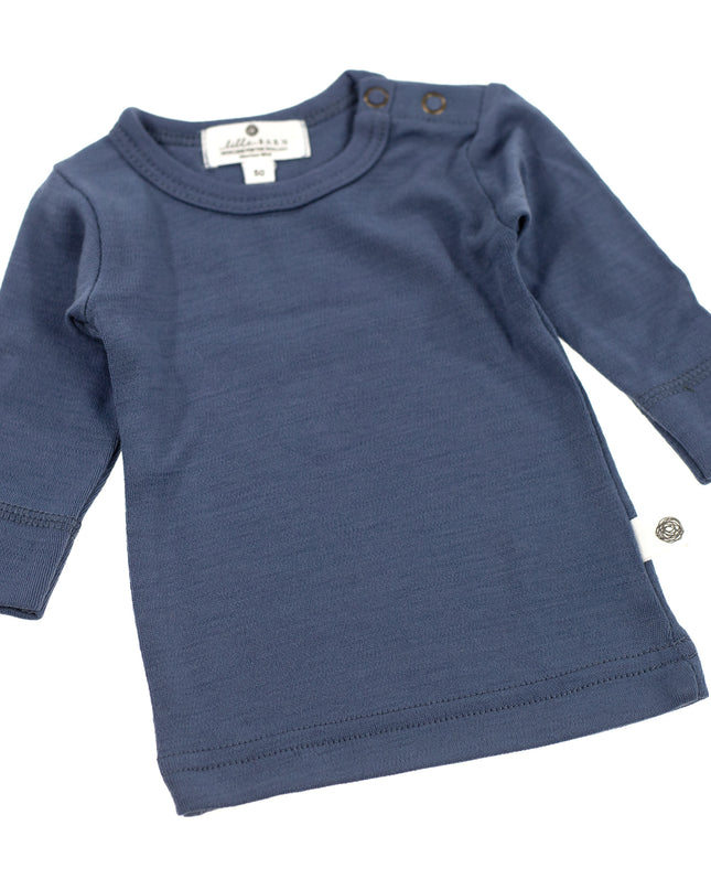 Baby-Kinderpullover aus Wolle - Merinowolle - Vintage Indigo