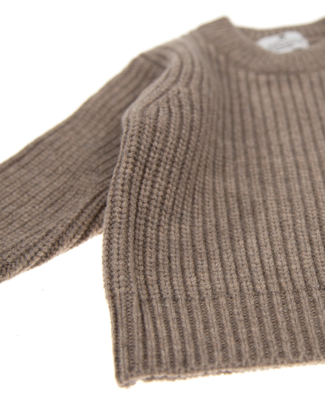 Gestrickter Babypullover aus Wolle – Merinowolle – Cobble
