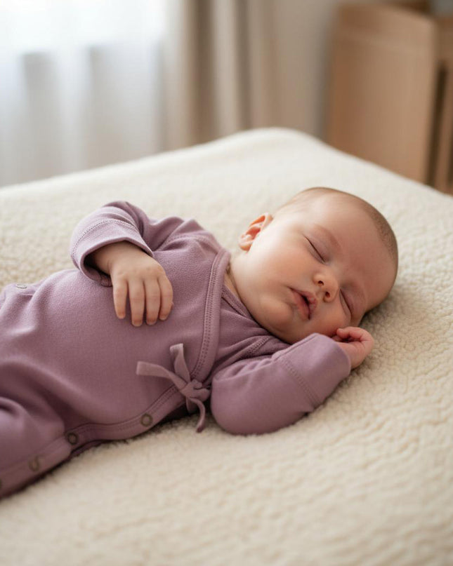 Wollstrampler / Romper – Merinowolle – Lavender Mist