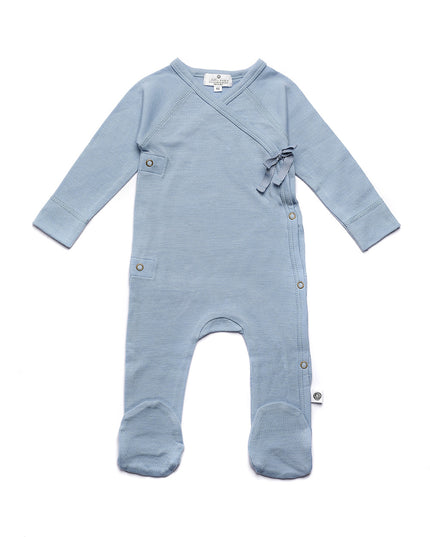 Wollstrampler / Romper – Merinowolle – Blue Fog