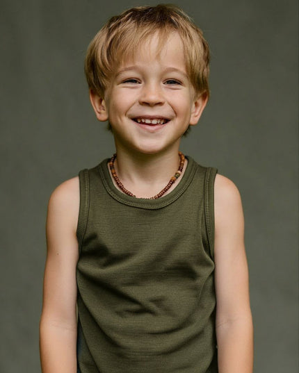 Kinder Wollshirt - Merinowolle - Tannengrün