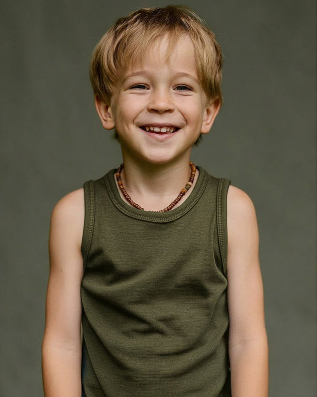 Kinder Wollshirt - Merinowolle - Tannengrün