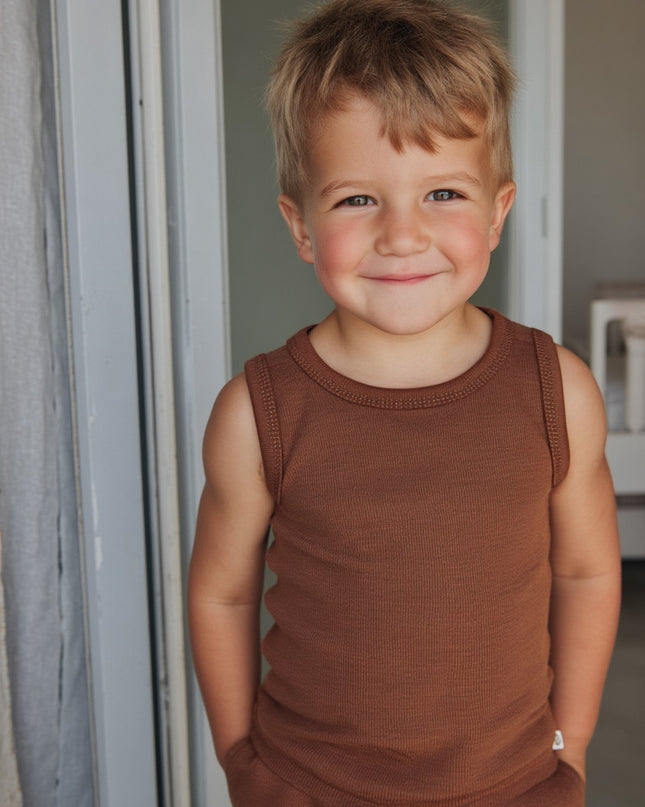 Kinder Wollshirt - Merinowolle - Zimt