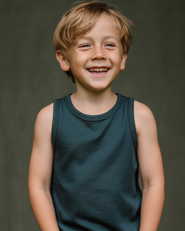 Kinder Wollhemd - Merinowolle - Orion Blue