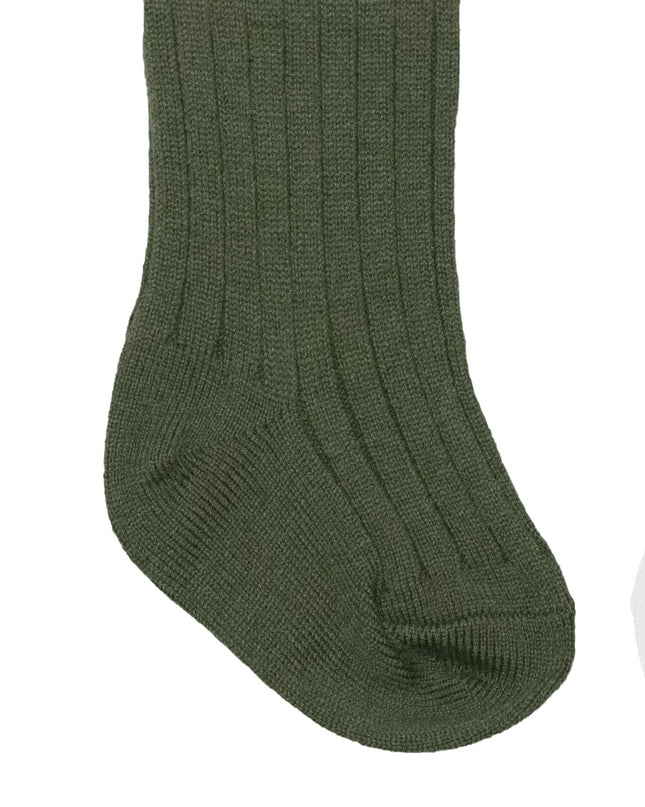 Woll-Baby-Kinderstrumpfhose - Merinowolle - Helles Avocado