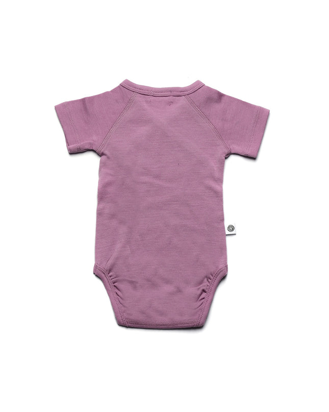 Kurzarm-Wickelspielanzug aus Wolle – Merinowolle