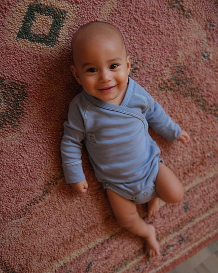 Wickel-Strampler aus Wolle mit langen Ärmeln – Merinowolle