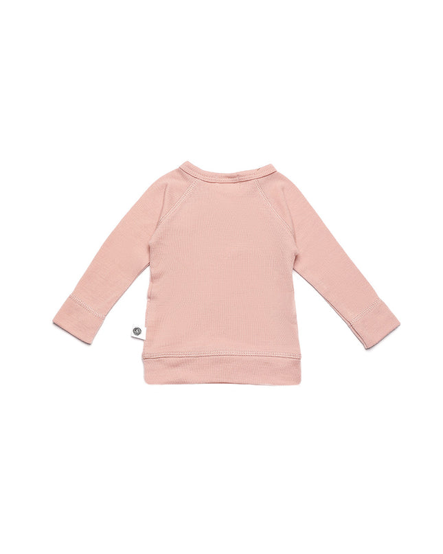 Baby Wollwickelpullover – Merinowolle – Misty Rose