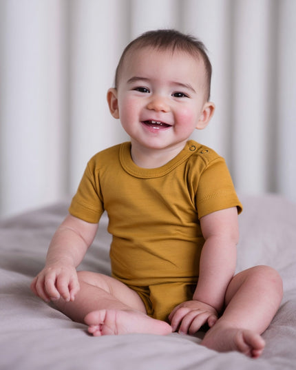 Kurzarm-Body aus Wolle – Merinowolle