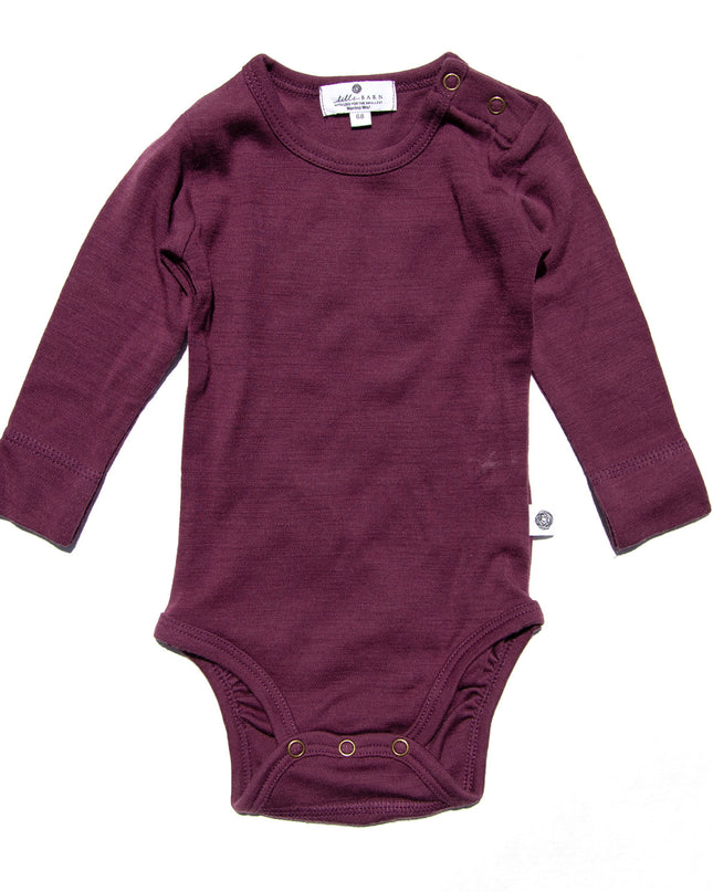 Woll-Strampler mit langen Ärmeln - Merinowolle - Crushed Violets