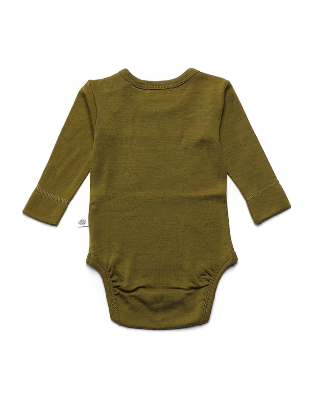 Wollbody Langarm - Merinowolle - Tannengrün