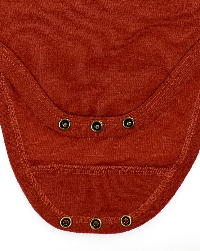 Wollen Romper korte mouwen – Merinowol - Burnt Henna - Lille Barn - With ♥ for the smallest