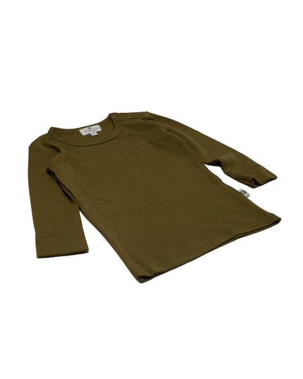 Wollpullover Baby Kinder - Merinowolle - Tannengrün