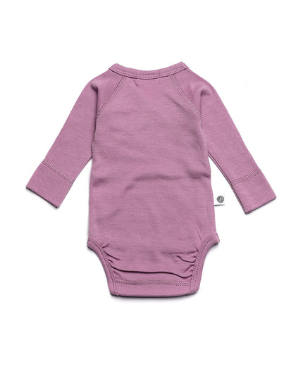 Woll-Wickel-Strampler mit langen Ärmeln – Merinowolle – Lavendelnebel