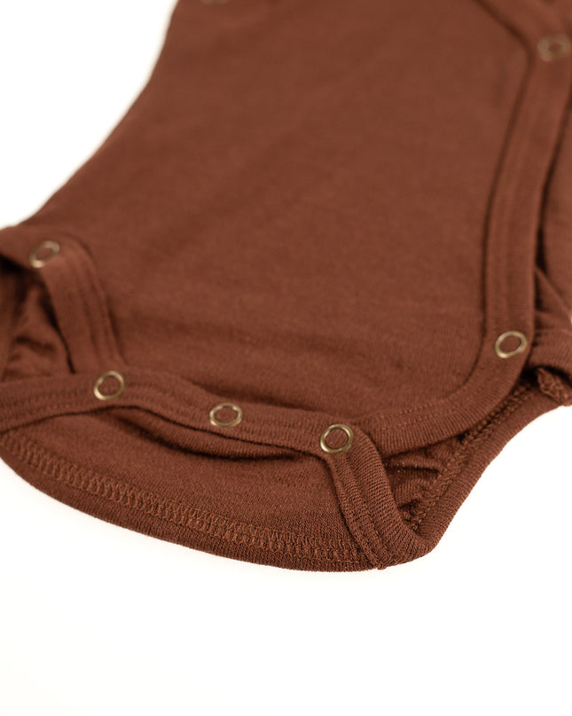 Kurzarm-Wickelspielanzug aus Wolle – Merinowolle