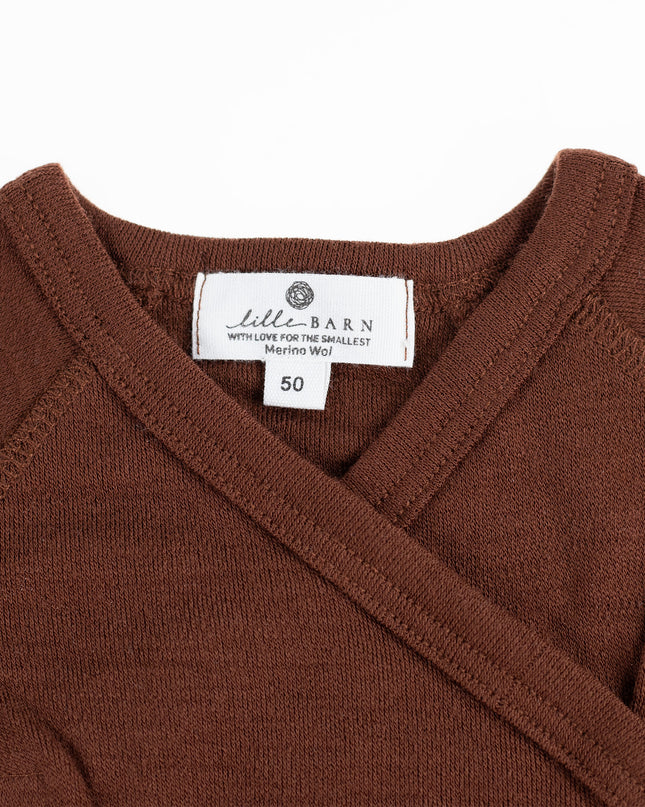 Kurzarm-Wickelspielanzug aus Wolle – Merinowolle