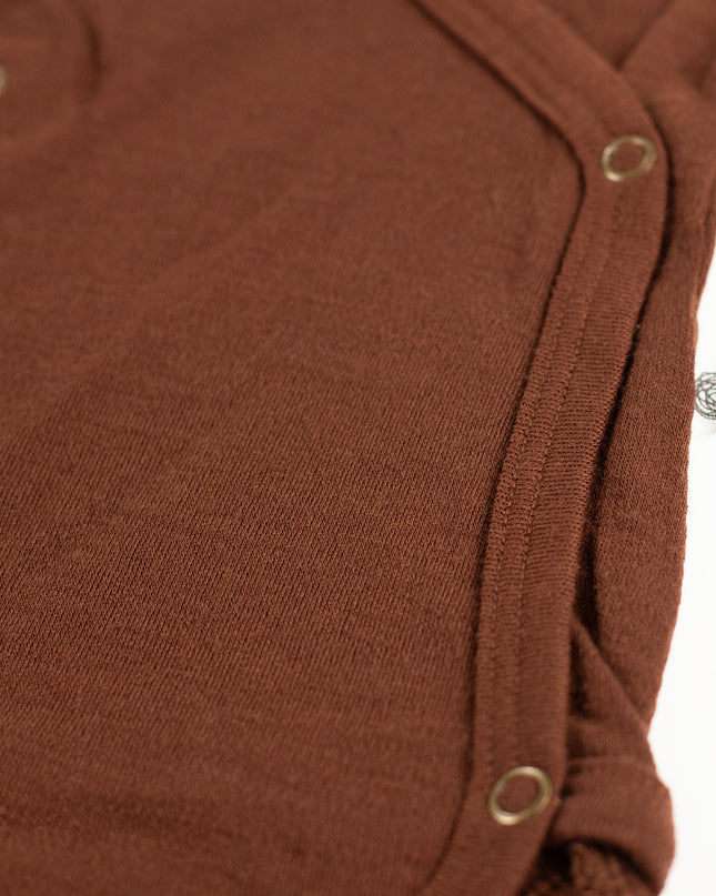 Kurzarm-Wickelspielanzug aus Wolle – Merinowolle