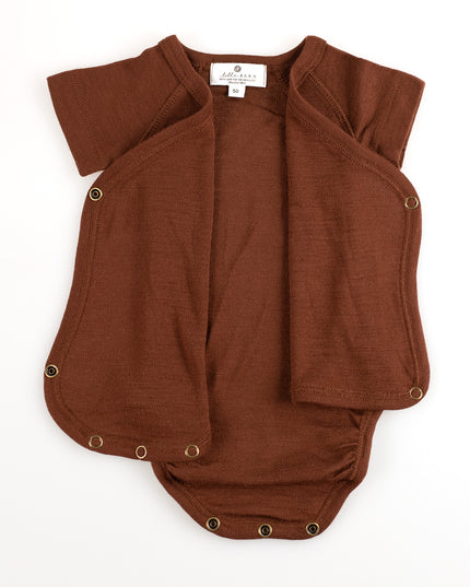 Kurzarm-Wickelspielanzug aus Wolle – Merinowolle