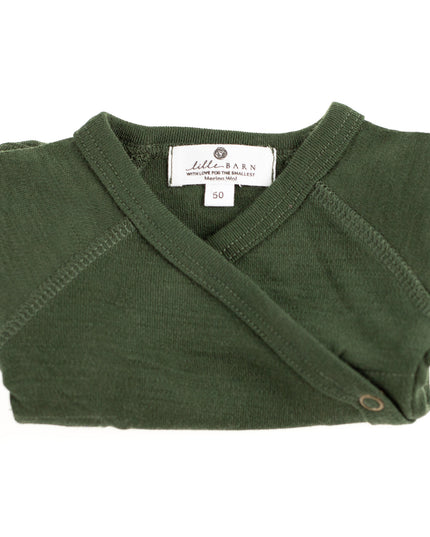 Kurzarm-Wickelspielanzug aus Wolle – Merinowolle