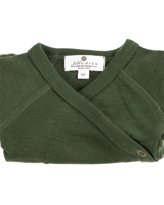 Kurzarm-Wickelspielanzug aus Wolle – Merinowolle