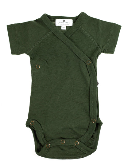 Kurzarm-Wickelspielanzug aus Wolle – Merinowolle