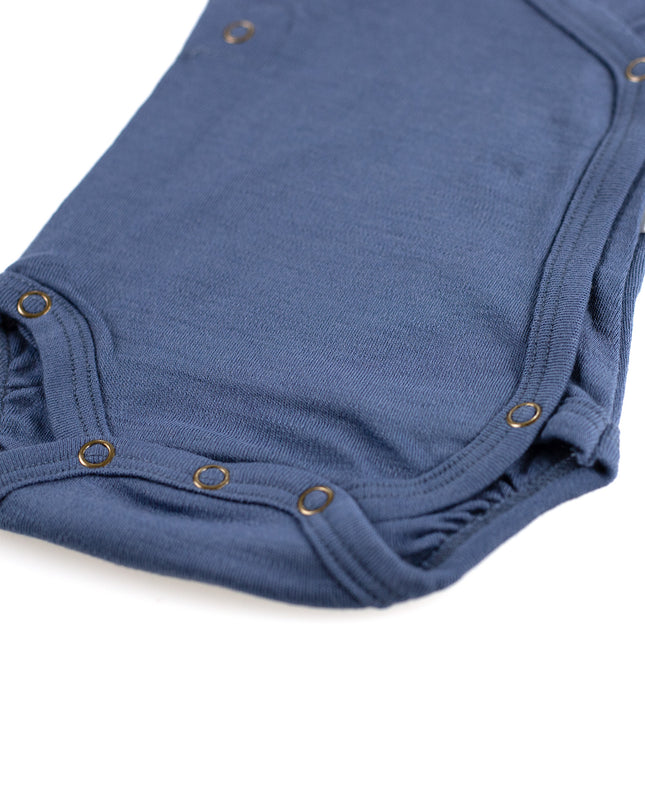 Kurzarm-Wickelspielanzug aus Wolle – Merinowolle