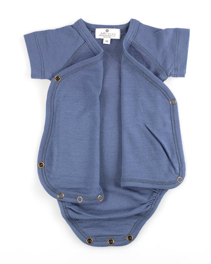 Kurzarm-Wickelspielanzug aus Wolle – Merinowolle