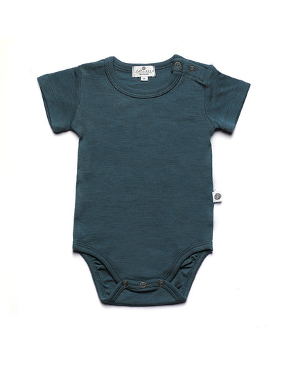 Kurzarm-Strampler aus Merinowolle – Merinowolle – Orion Blue