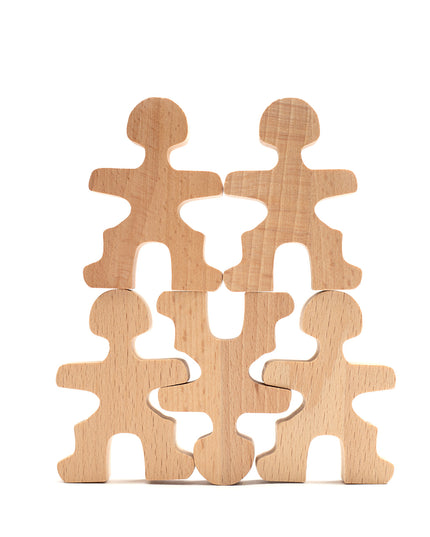 Houten speelgoed - Stapel Poppetjes / acrobaatjes - Montessori - Open einde speelgoed - Lille Barn - With ♥ for the smallest