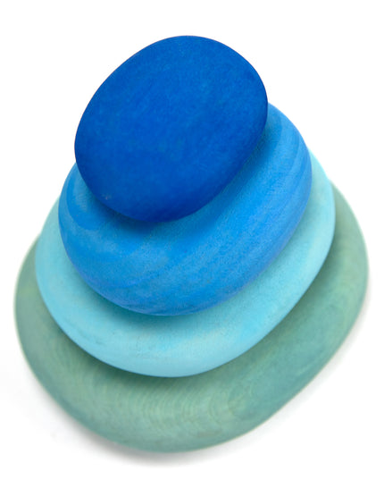 Holzspielzeug - Farbige Stapelsteine ​​aus Holz - 16 Stück