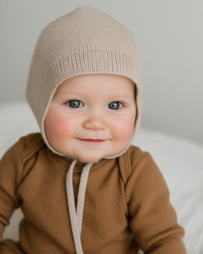Wollmütze Baby Gestrickt - Merinowolle - Knoblauch