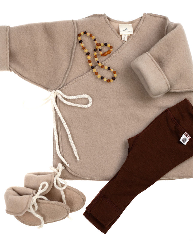 Wollen Baby / Newborn vestje - merinowol fleece - Beige - Lille Barn - With ♥ for the smallest