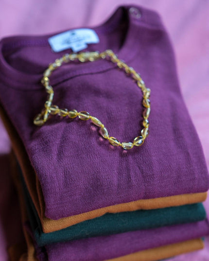 Wollen Baby trui / long sleeve shirt – Merinowol - Crushed violets - Lille Barn - With ♥ for the smallest