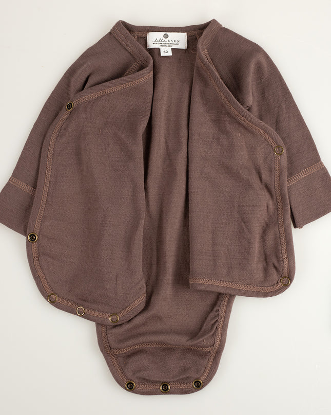 Wickel-Strampler aus Wolle mit langen Ärmeln – Merinowolle