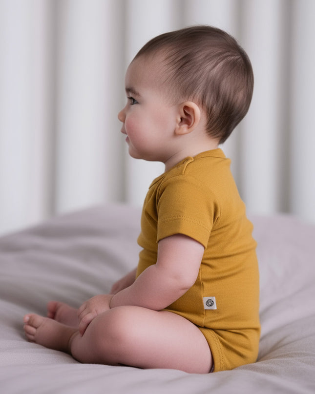 Kurzarm-Body aus Wolle – Merinowolle