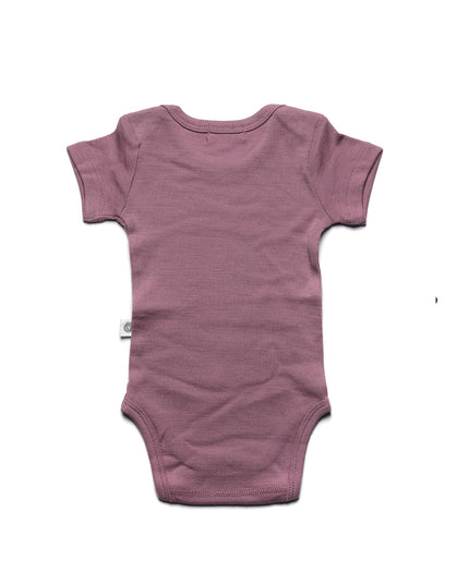 Kurzarm-Strampler aus Wolle – Merinowolle – Grape Shake