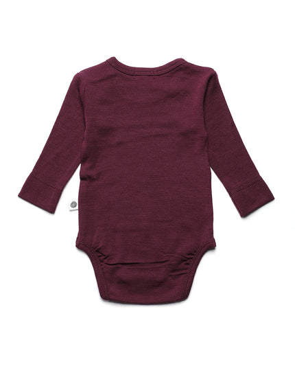 Woll-Strampler mit langen Ärmeln - Merinowolle - Feige