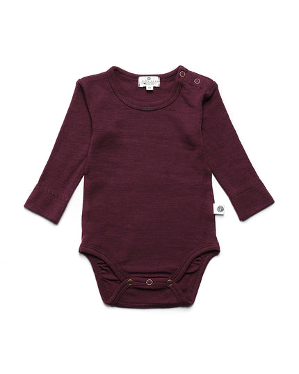 Woll-Strampler mit langen Ärmeln - Merinowolle - Feige