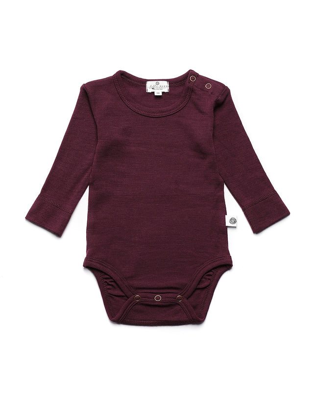 Woll-Strampler mit langen Ärmeln - Merinowolle - Feige